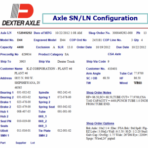 4.4K BEAM STRAIGHT;W/EZ LUBE, PER TAG#134029292
